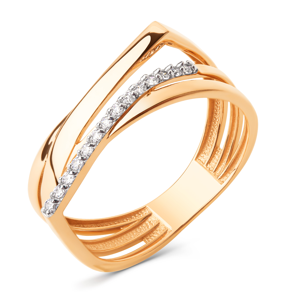 Кольцо из золота с камнем Фианит фото, цены