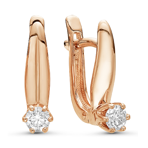 Серьги из золота с камнем Бриллиант фото, цены