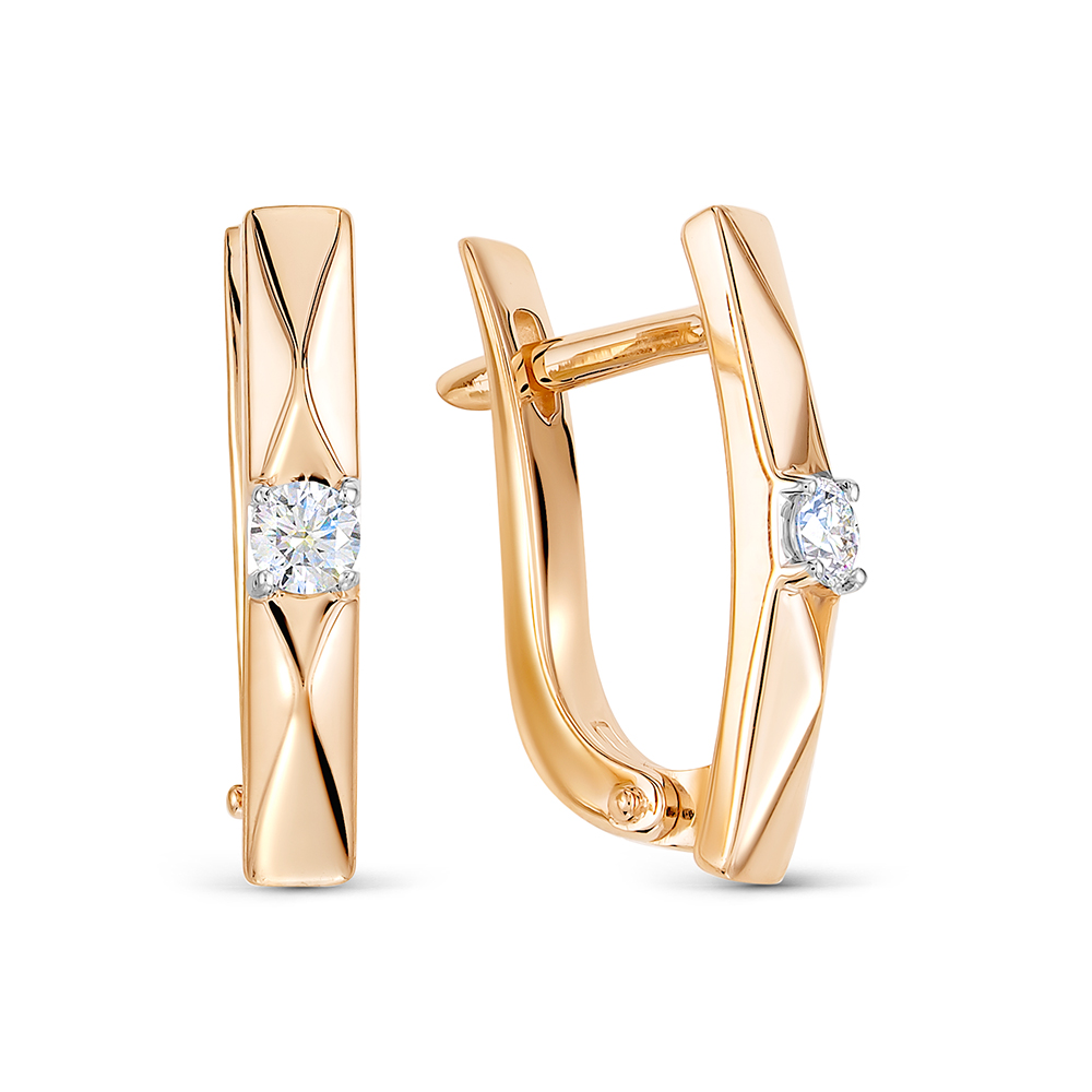 Серьги из золота с камнем Бриллиант фото, цены