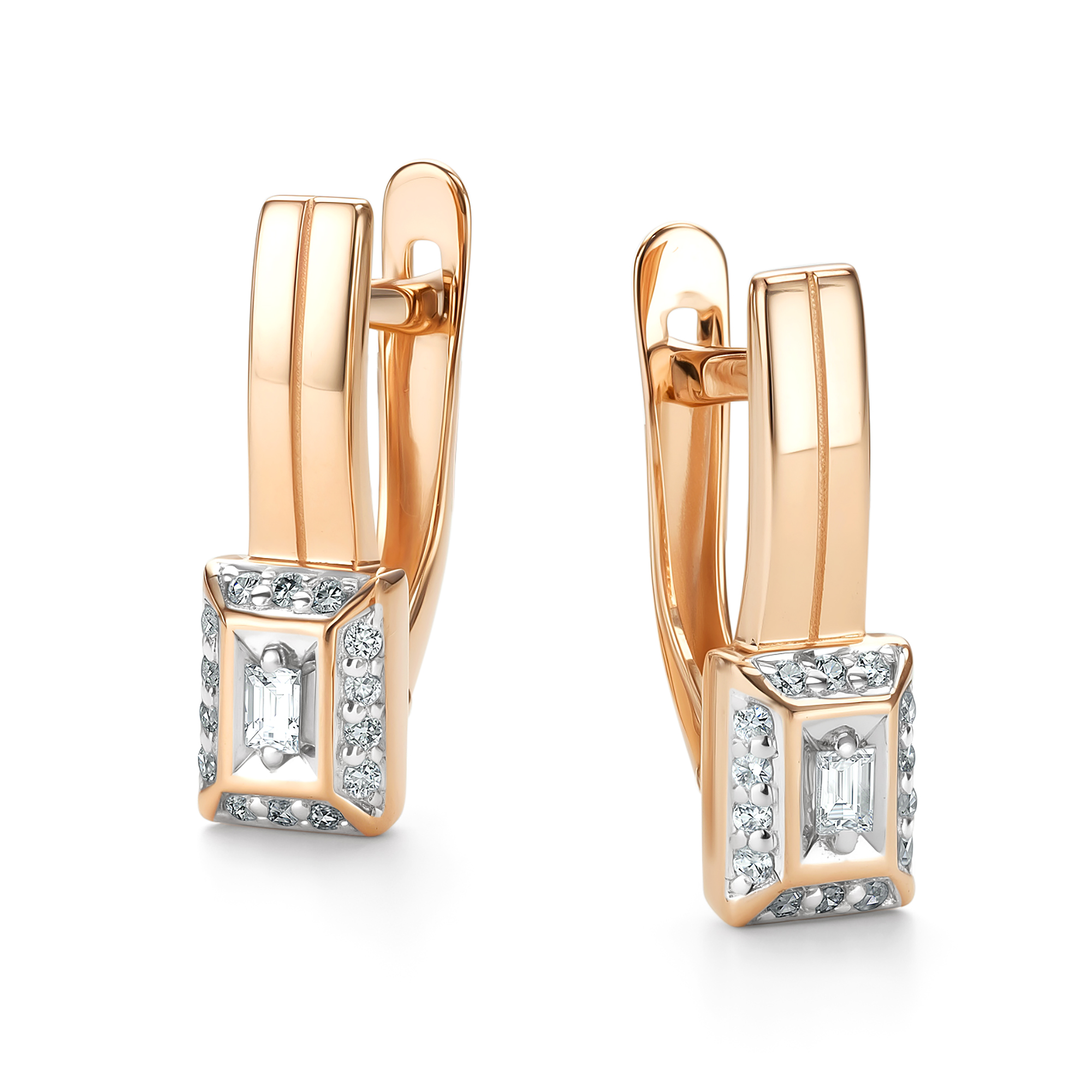 Серьги из золота с камнем Бриллиант фото, цены