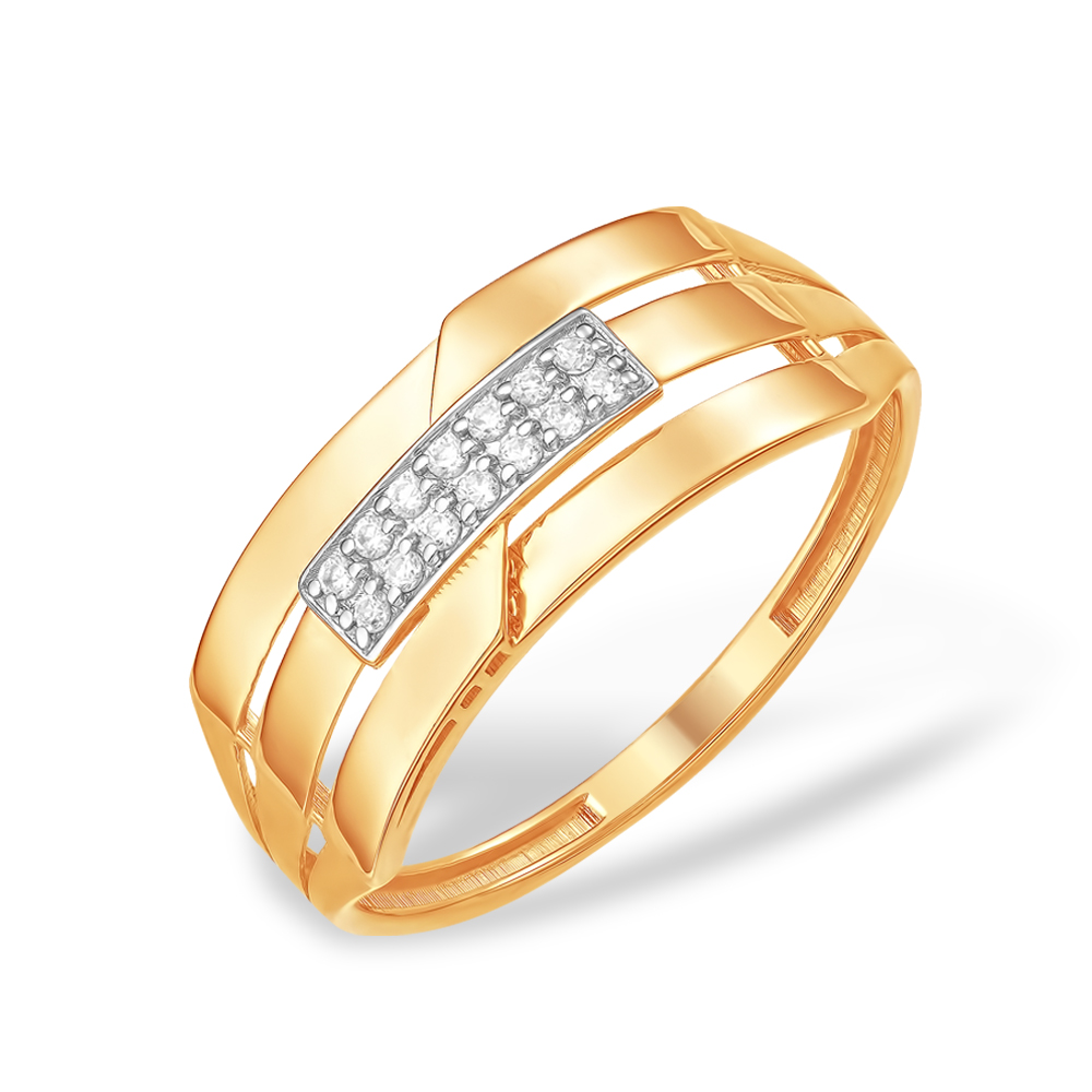 Кольцо из золота с камнем Фианит фото, цены