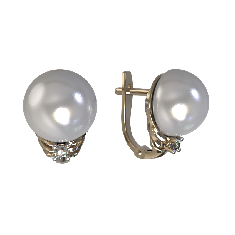 Серьги из золота с камнем Жемчуг фото, цены