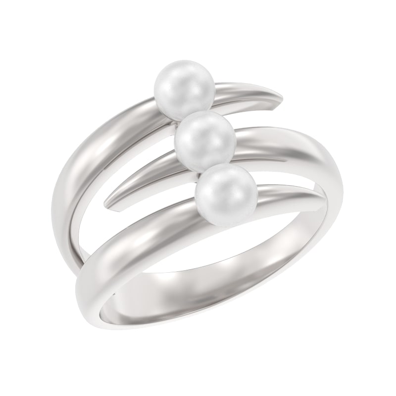 Кольцо из серебра с камнем Жемчуг фото, цены