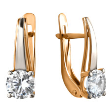 Серьги из золота с камнем Фианит фото, цены