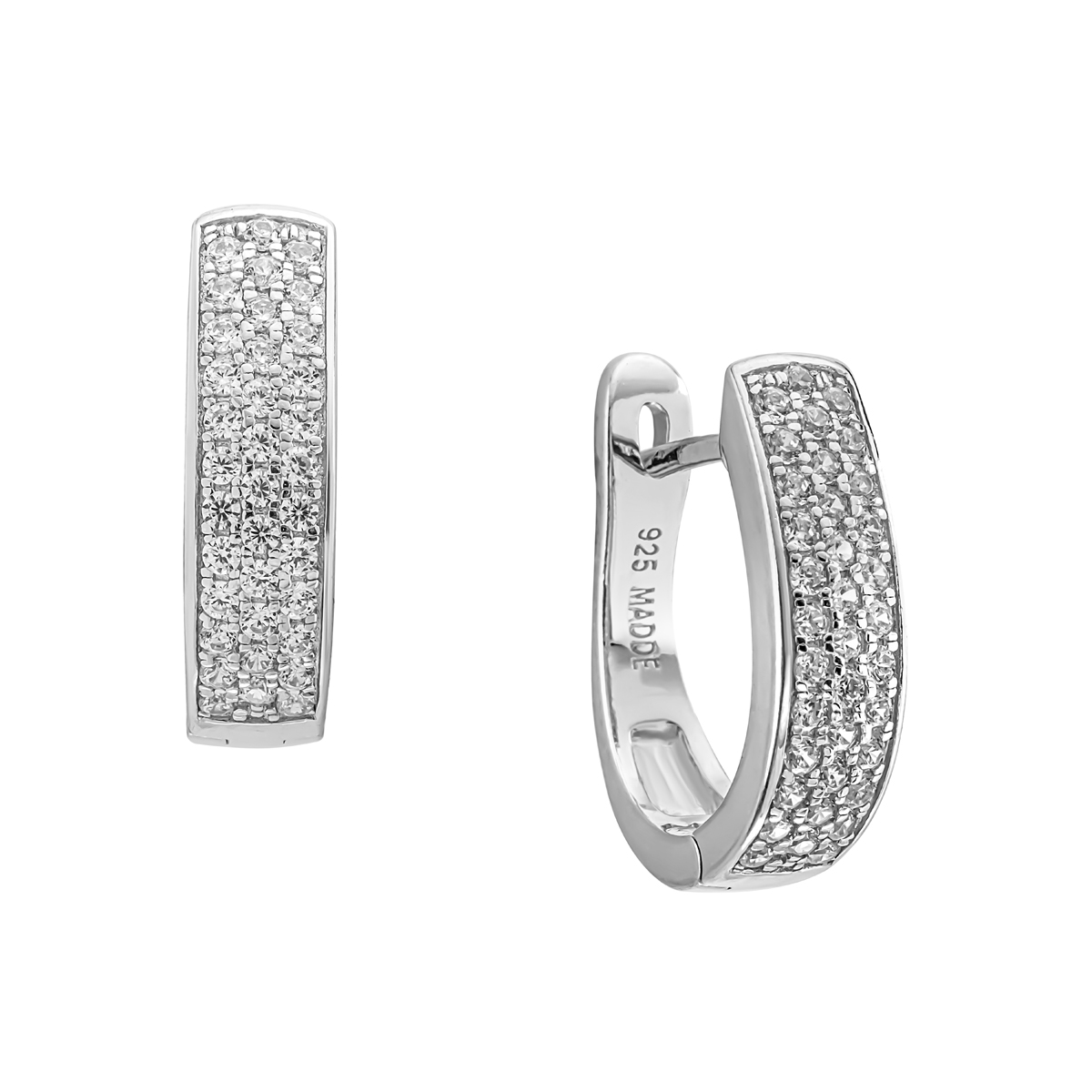 Серьги из серебра с камнем Циркон фото, цены