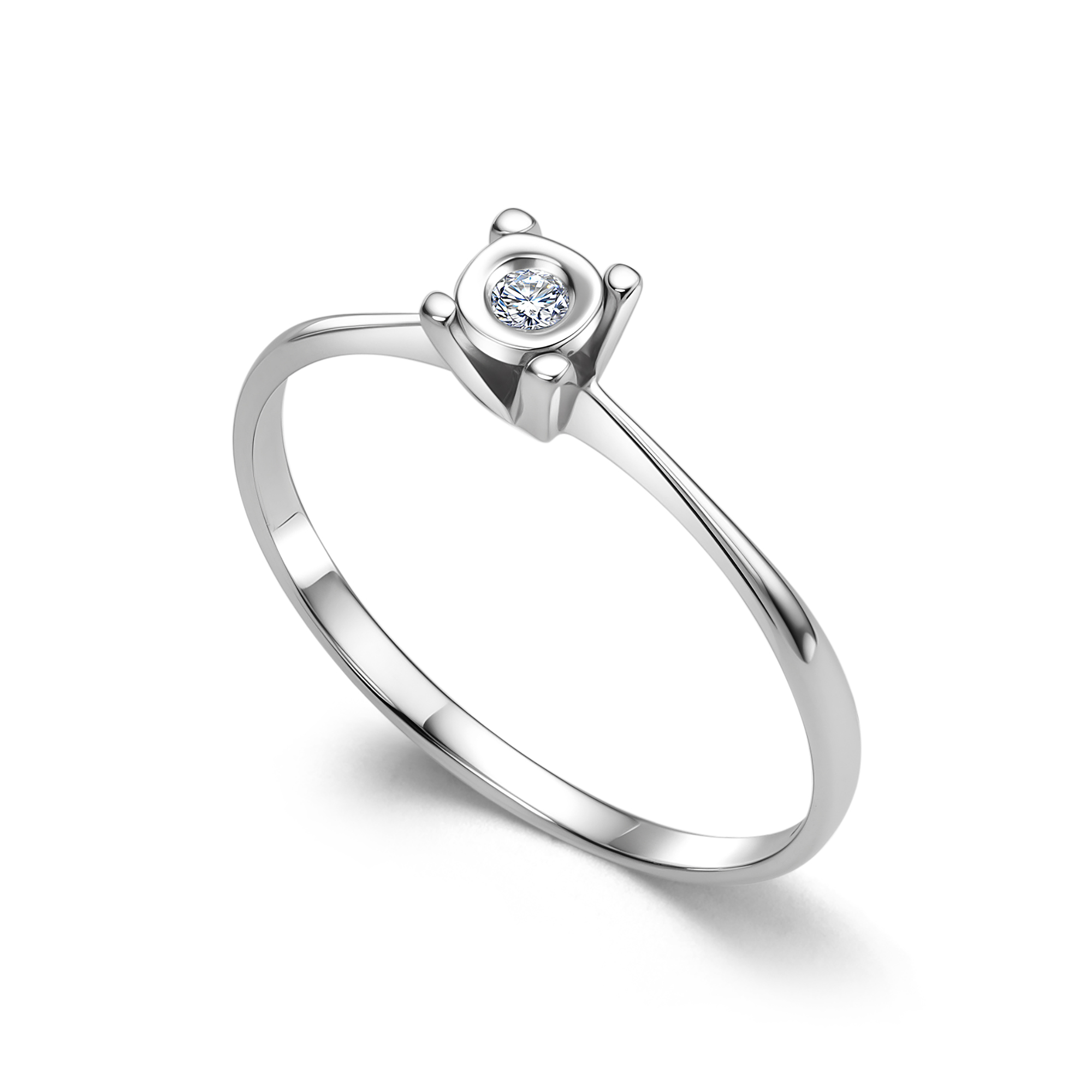 Кольцо из золота с камнем Бриллиант фото, цены