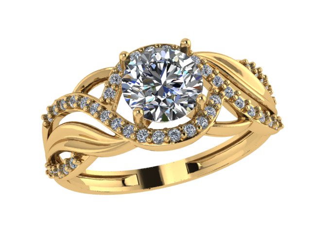 Кольцо из золота с камнем Фианит фото, цены