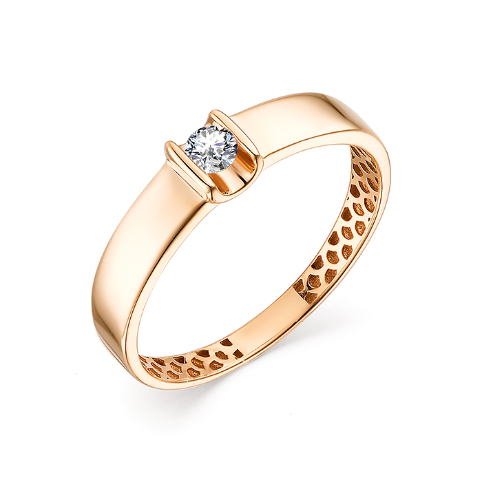 Кольцо из золота с камнем Фианит фото, цены