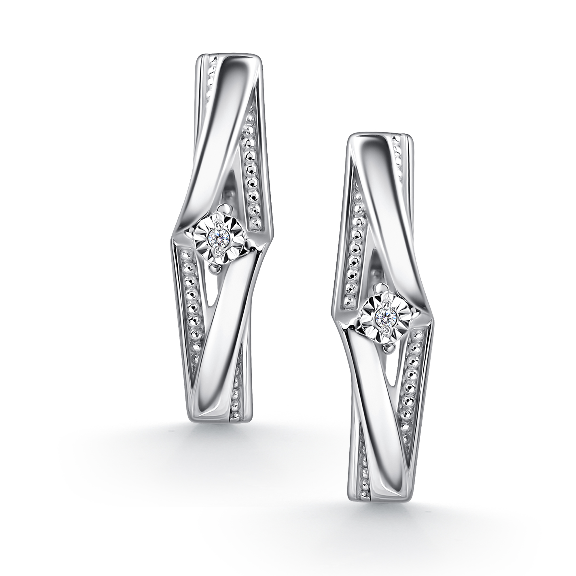 Серьги из серебра с камнем Бриллиант фото, цены