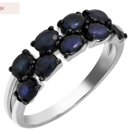 Кольцо из серебра с камнем Сапфир фото, цены