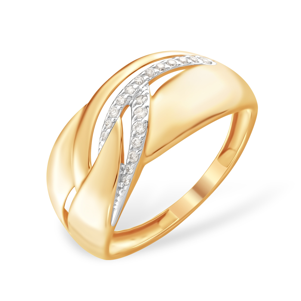 Кольцо из золота с камнем Фианит фото, цены