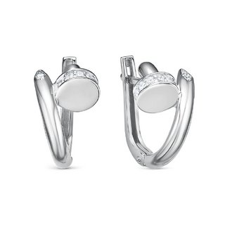 Серьги из серебра с камнем Фианит фото, цены