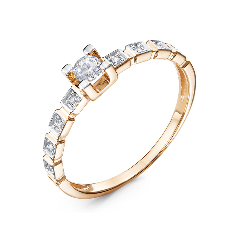 Кольцо из золота с камнем Фианит фото, цены