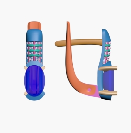 Серьги из золота с камнем Лондон топаз, Фианит фото, цены