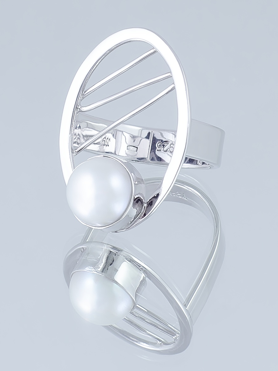 Кольцо из серебра с камнем Жемчуг фото, цены