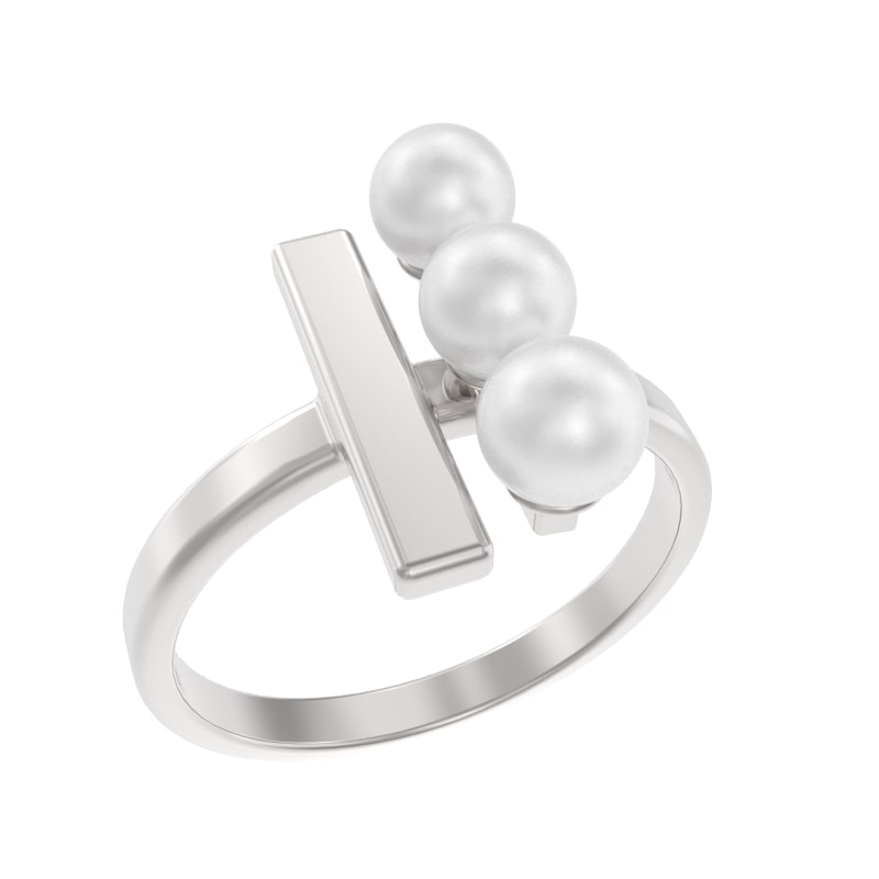 Кольцо из серебра с камнем Жемчуг фото, цены