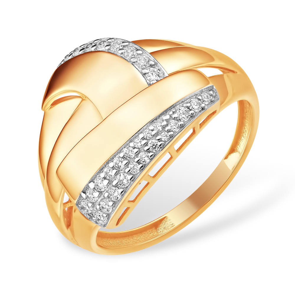 Кольцо из золота с камнем Фианит фото, цены