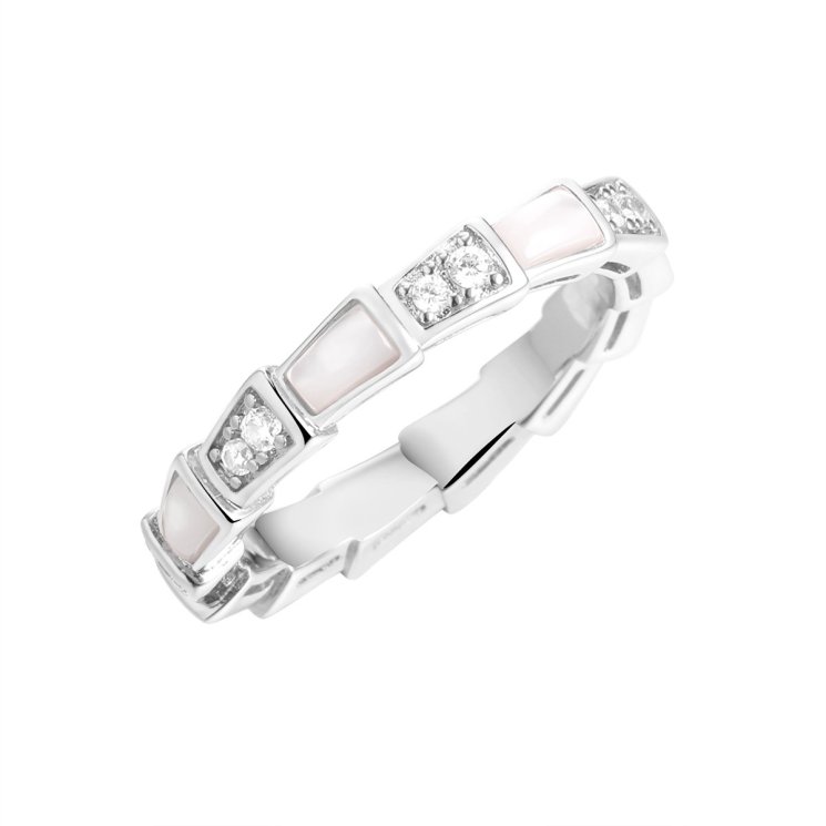 Кольцо из серебра с камнем Фианит, Перламутр фото, цены