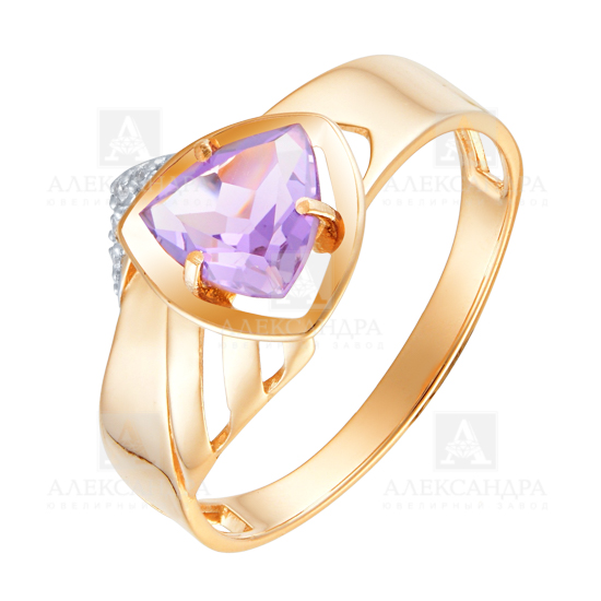 Кольцо из золота с камнем Фианит, Раух-топаз фото, цены