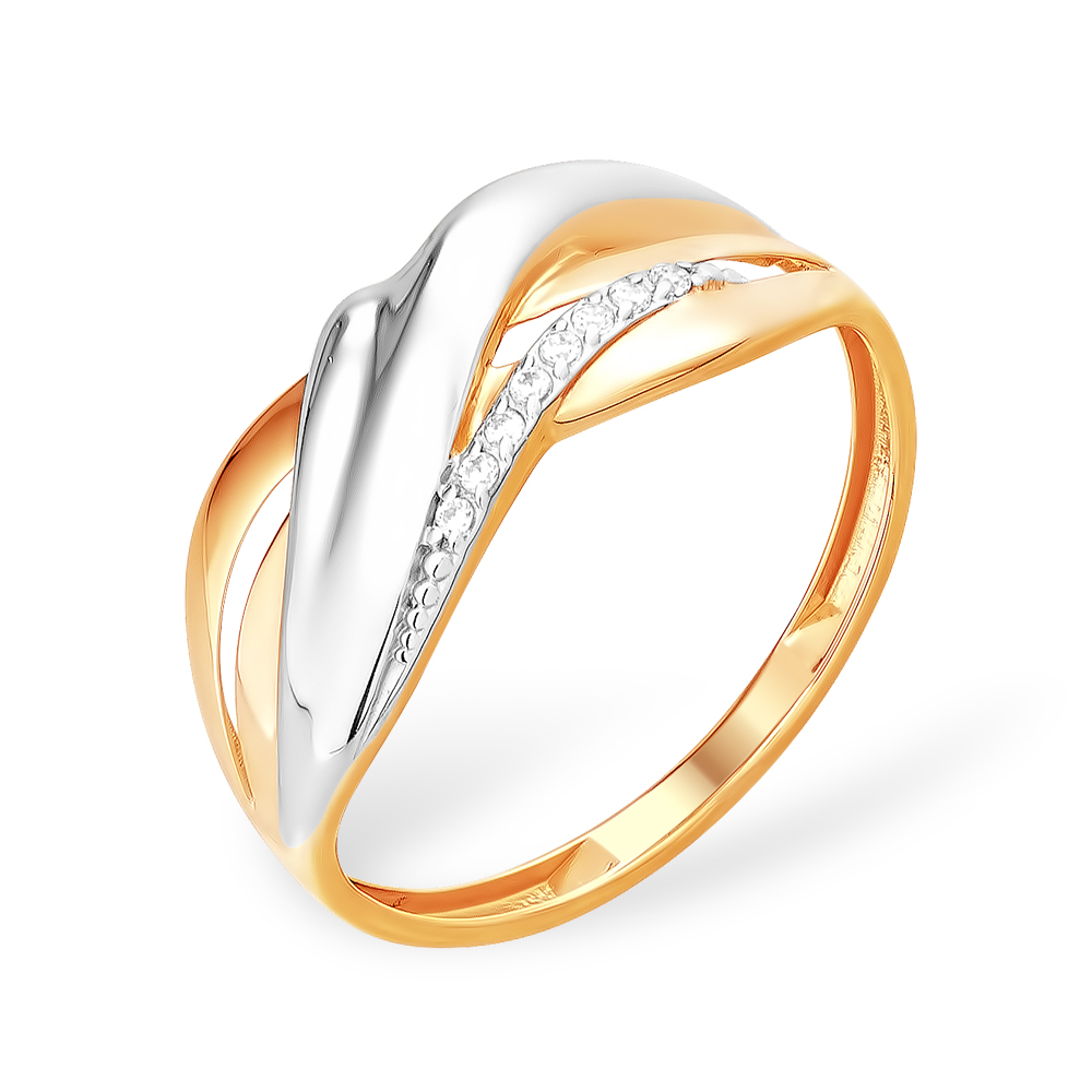 Кольцо из золота с камнем Фианит фото, цены