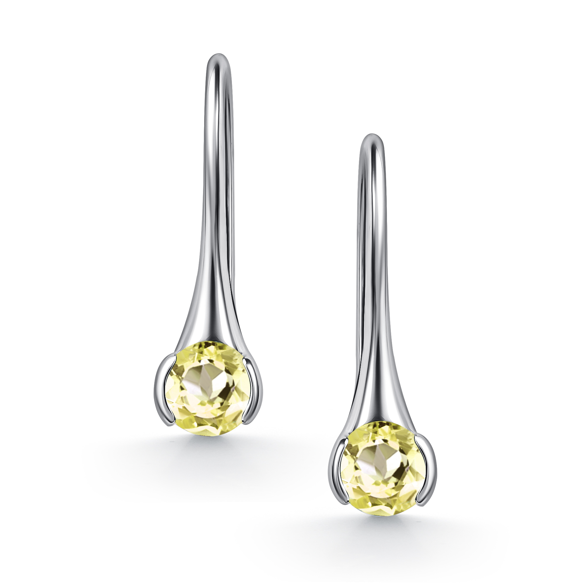 Серьги из серебра с камнем Кварц фото, цены