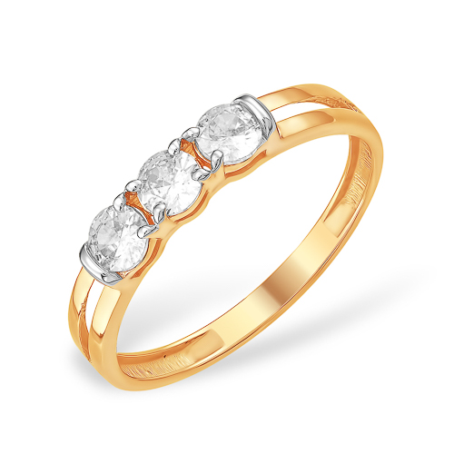 Кольцо из золота с камнем Фианит фото, цены