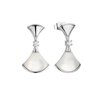 Пуссеты из серебра с камнем Фианит, Перламутр фото, цены