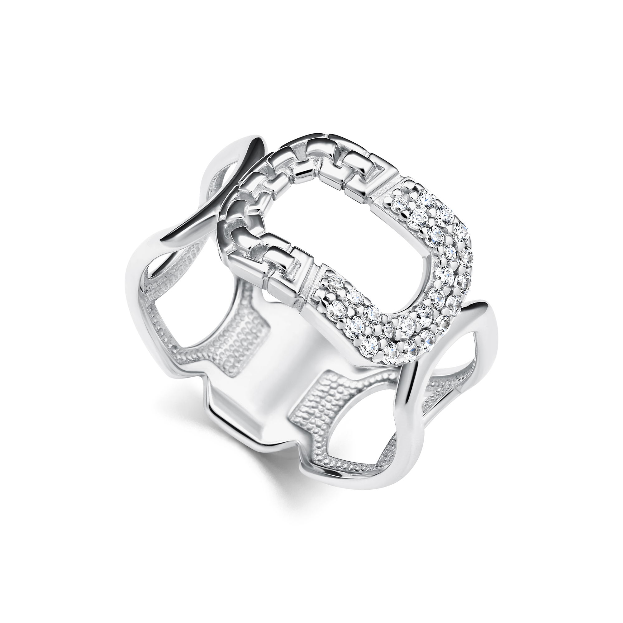 Кольцо из серебра с камнем Фианит фото, цены