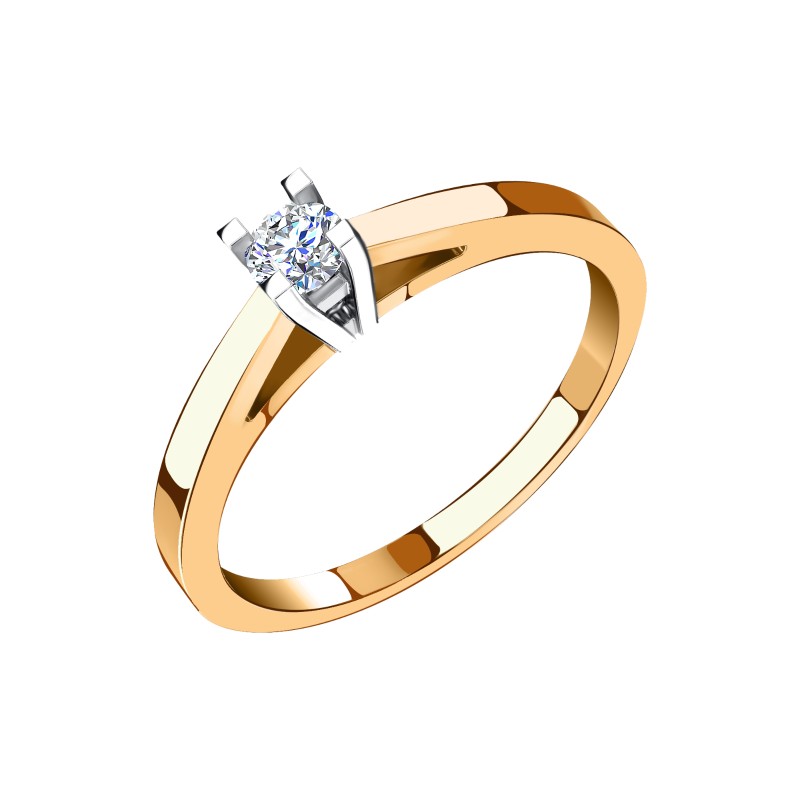 Кольцо из золота с камнем Фианит фото, цены