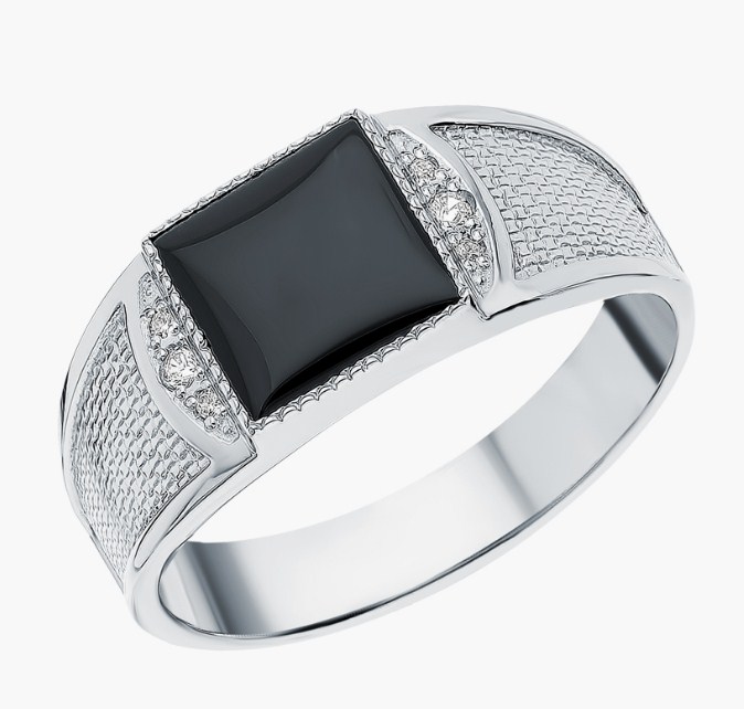 Печатка из серебра с камнем Фианит фото, цены