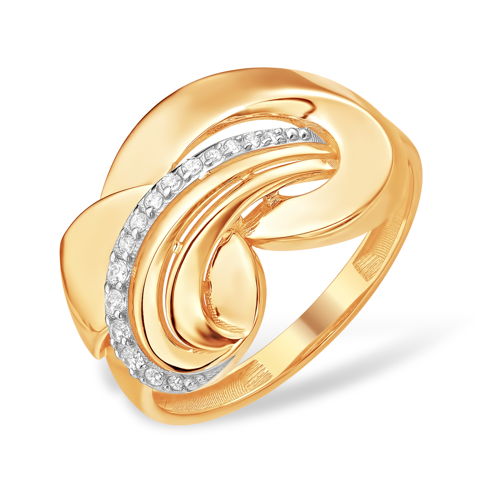 Кольцо из золота с камнем Фианит фото, цены