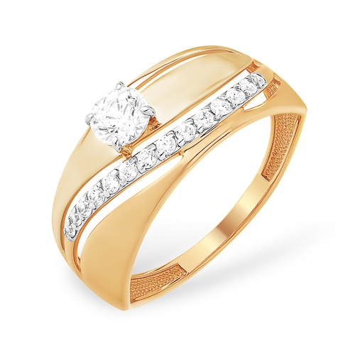 Кольцо из золота с камнем Фианит фото, цены