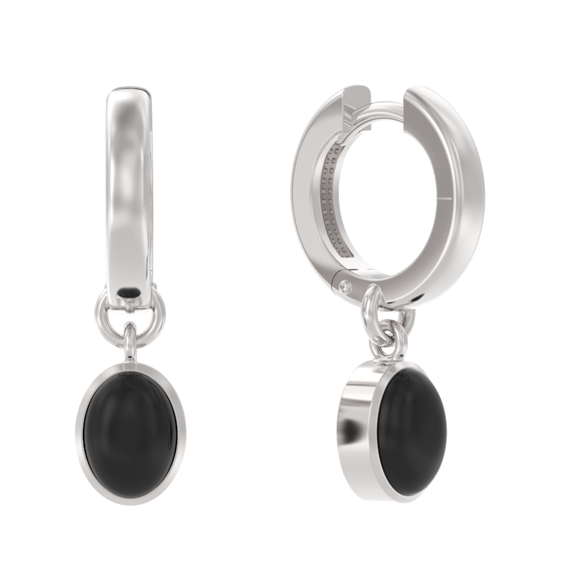 Серьги из серебра с камнем Агат фото, цены