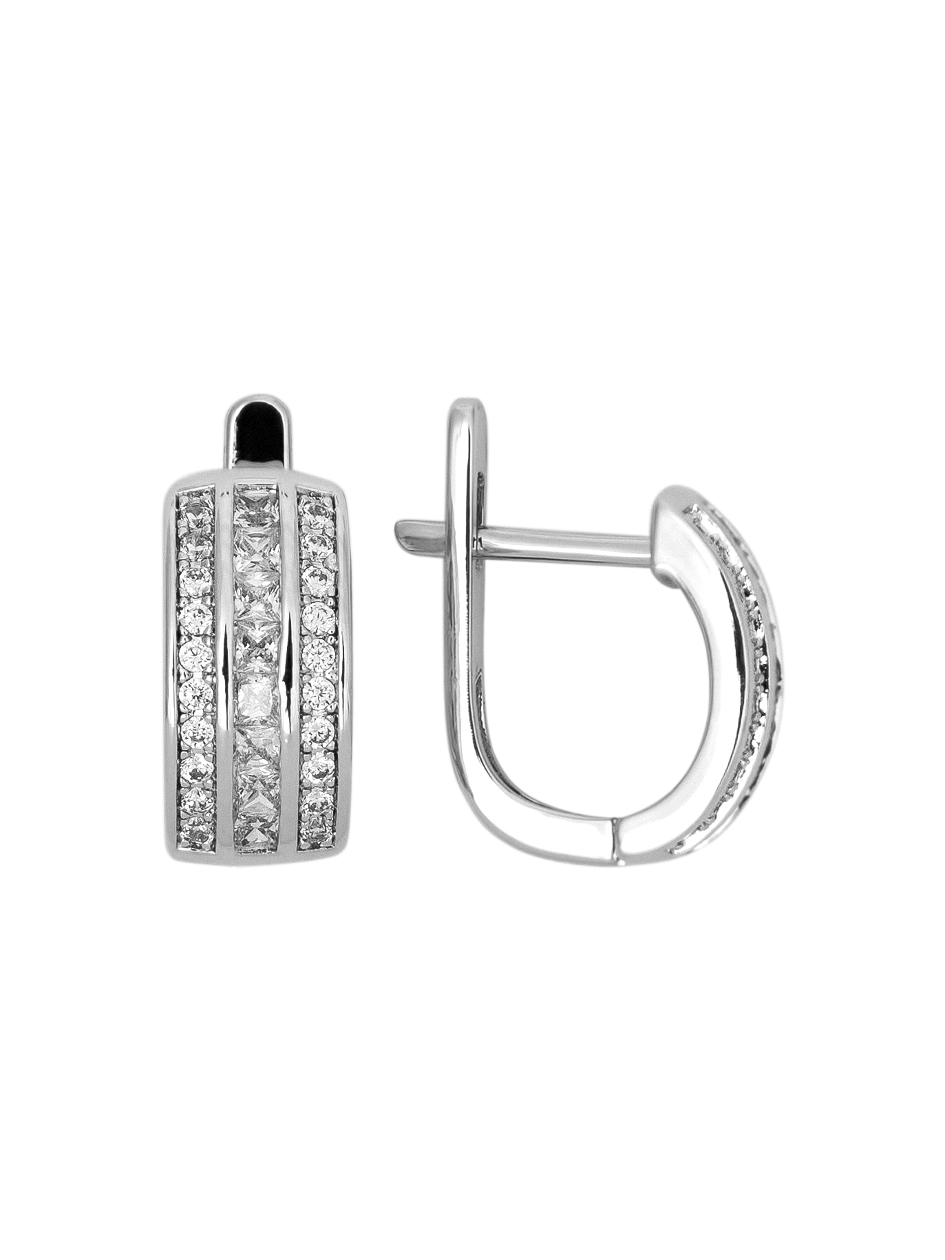 Серьги из серебра с камнем Фианит фото, цены