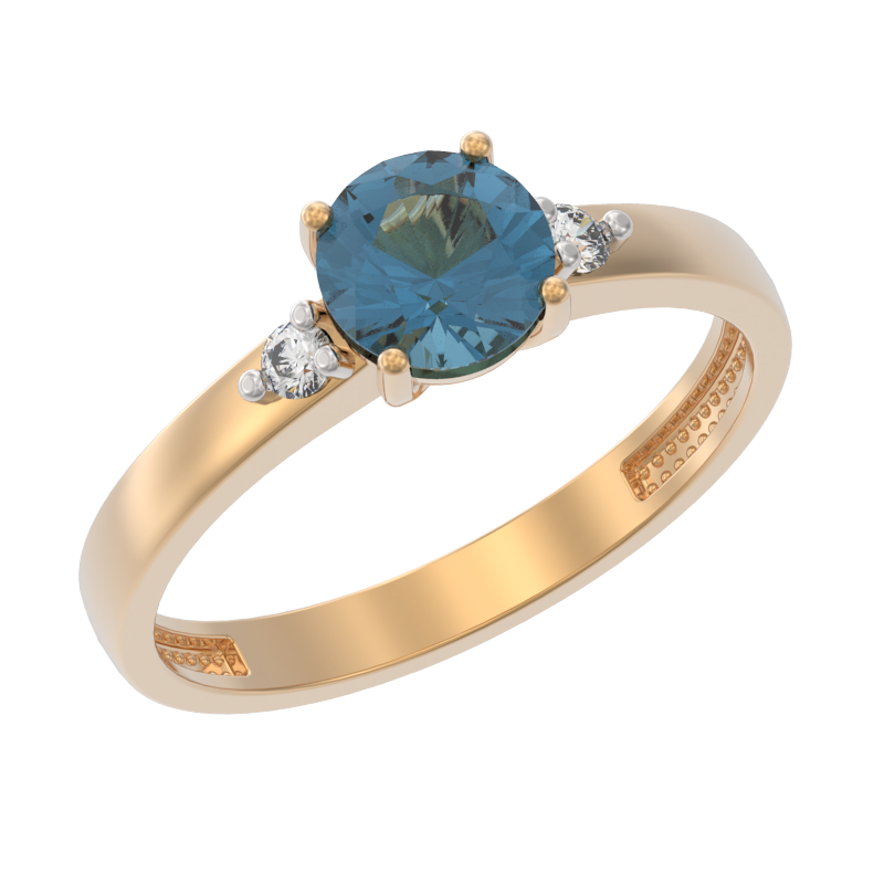 Кольцо из золота с камнем Гранат, Фианит фото, цены