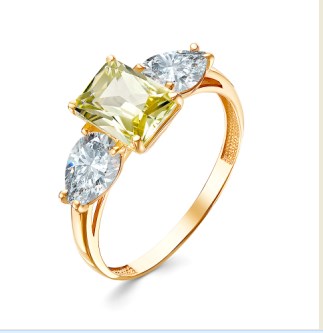 Кольцо из золота с камнем Фианит, Сапфир г/т фото, цены