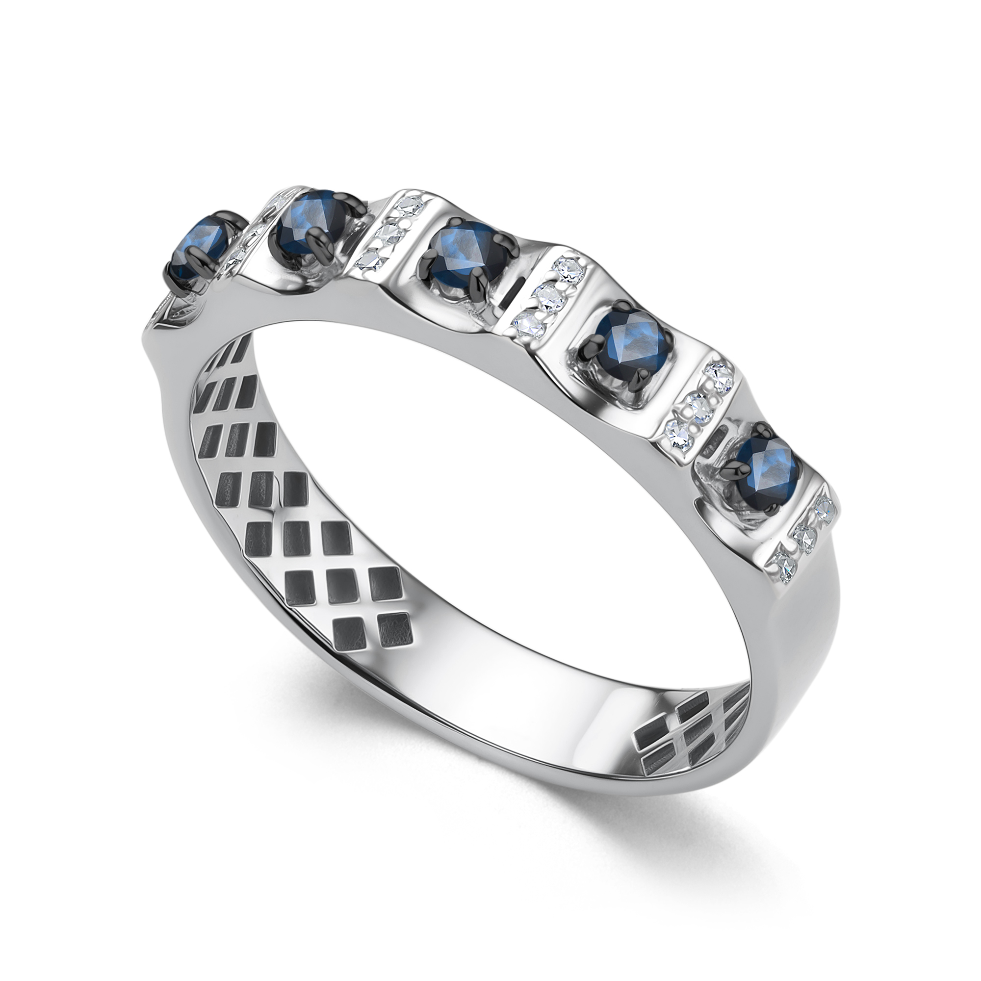 Кольцо из золота с камнем Бриллиант, Сапфир фото, цены