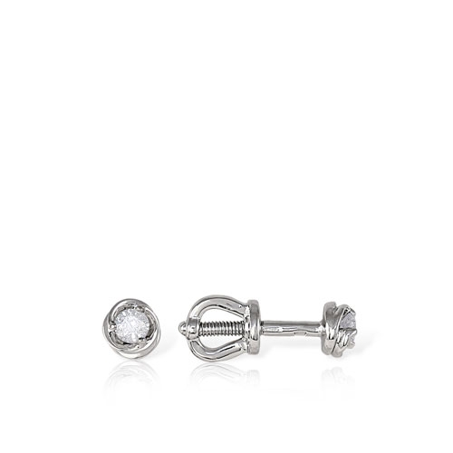 Пуссеты из золота с камнем Бриллиант фото, цены