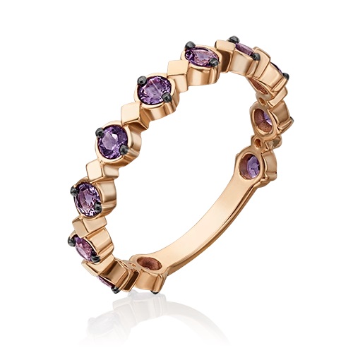 Кольцо из золота с камнем аметист фото, цены