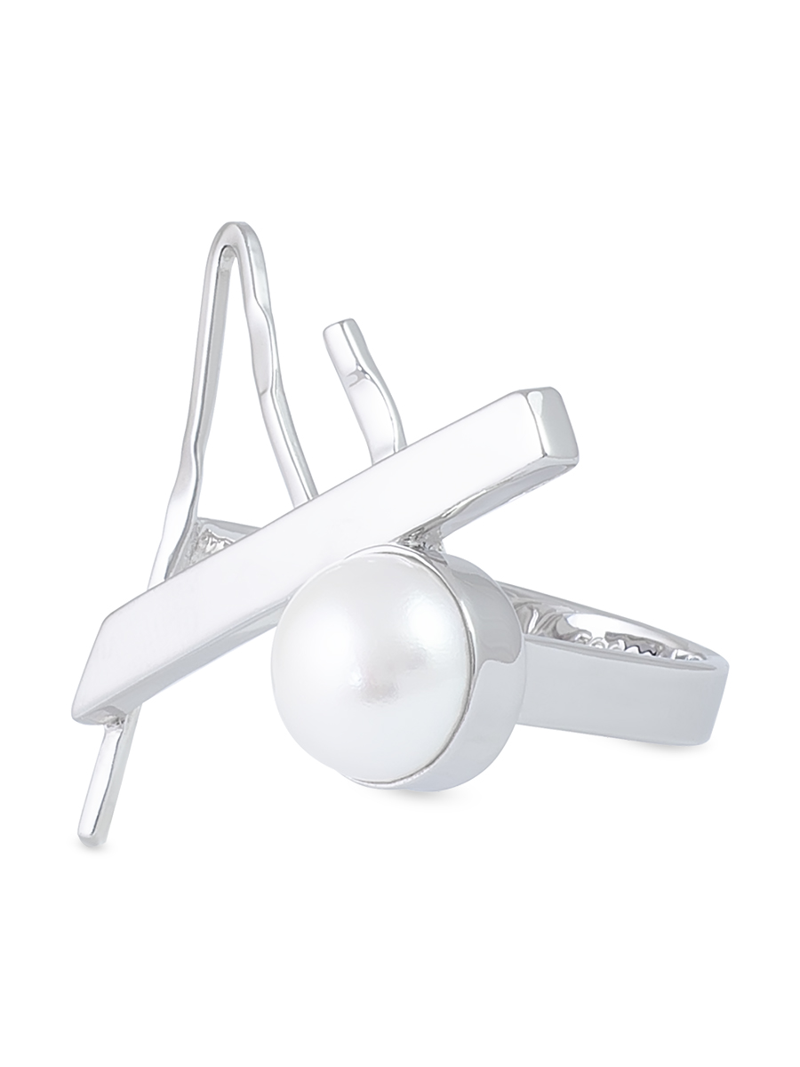 Кольцо из серебра с камнем Жемчуг фото, цены