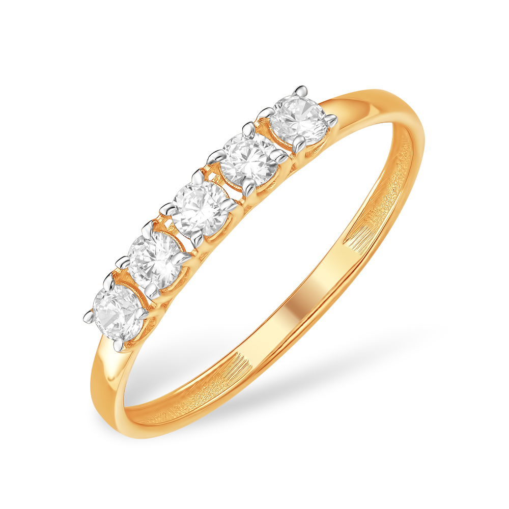 Кольцо из золота с камнем Фианит фото, цены