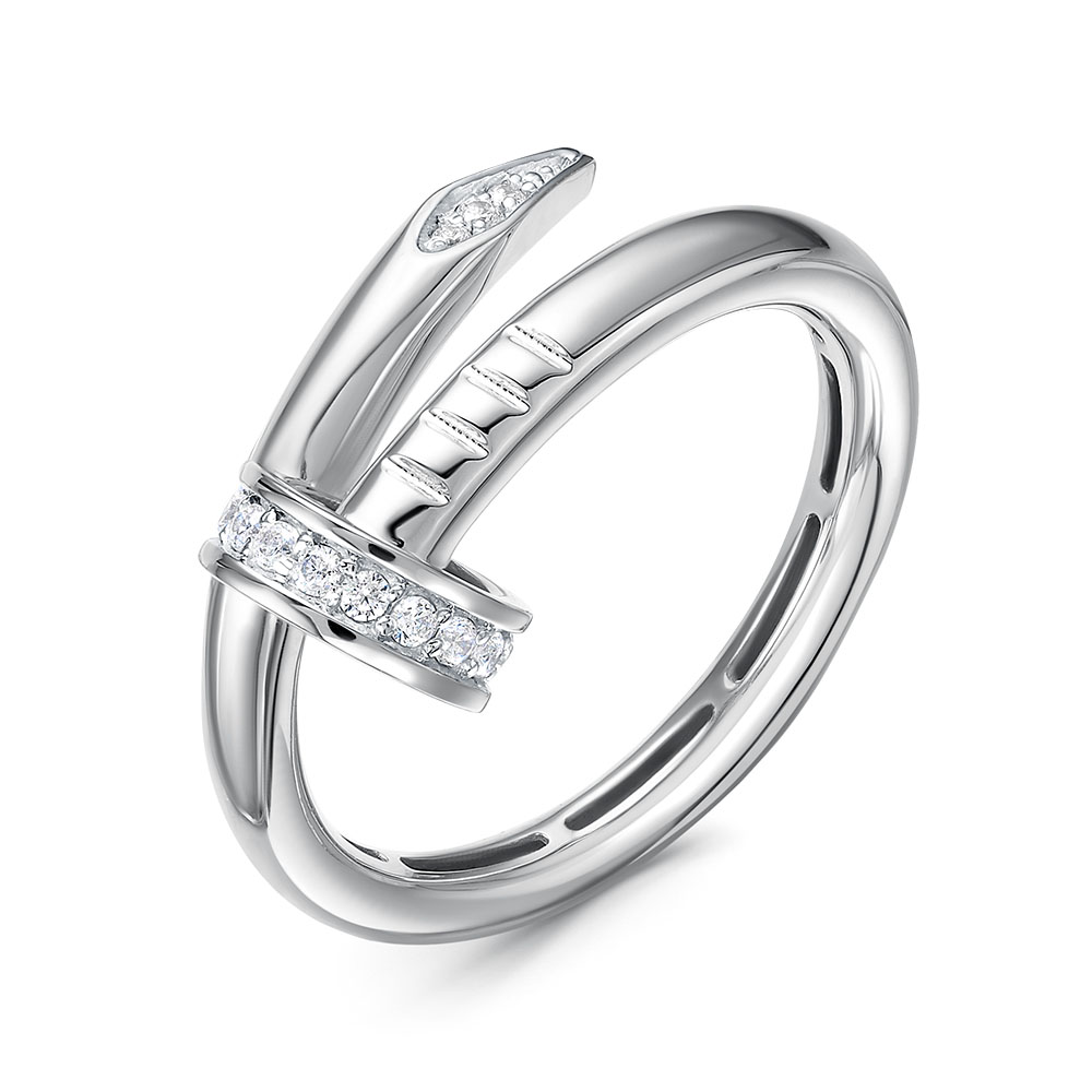 Кольцо из серебра с камнем Фианит фото, цены