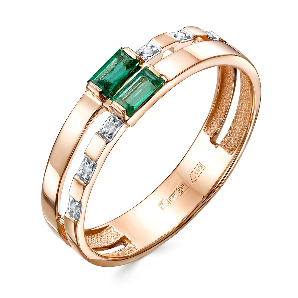 Кольцо из золота с камнем Бриллиант, Изумруд фото, цены