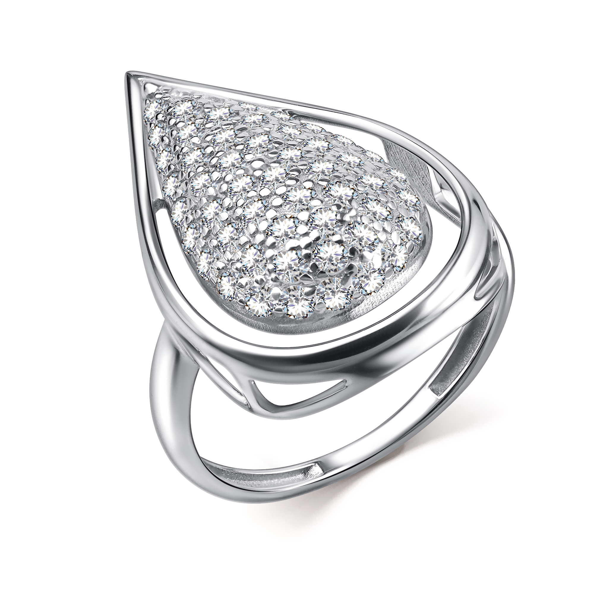 Кольцо из серебра с камнем Фианит фото, цены