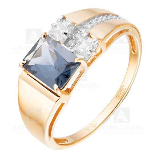 Кольцо из золота с камнем Гранат, Фианит фото, цены