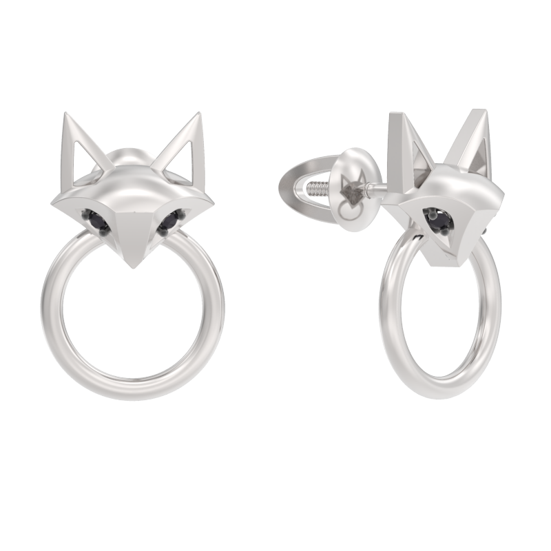 Пуссеты из серебра с камнем Шпинель фото, цены