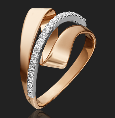 Кольцо из золота с камнем Фианит фото, цены