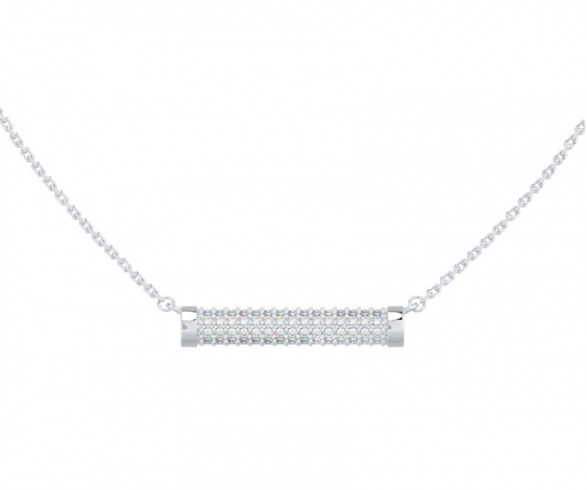 Колье из серебра с камнем Фианит фото, цены