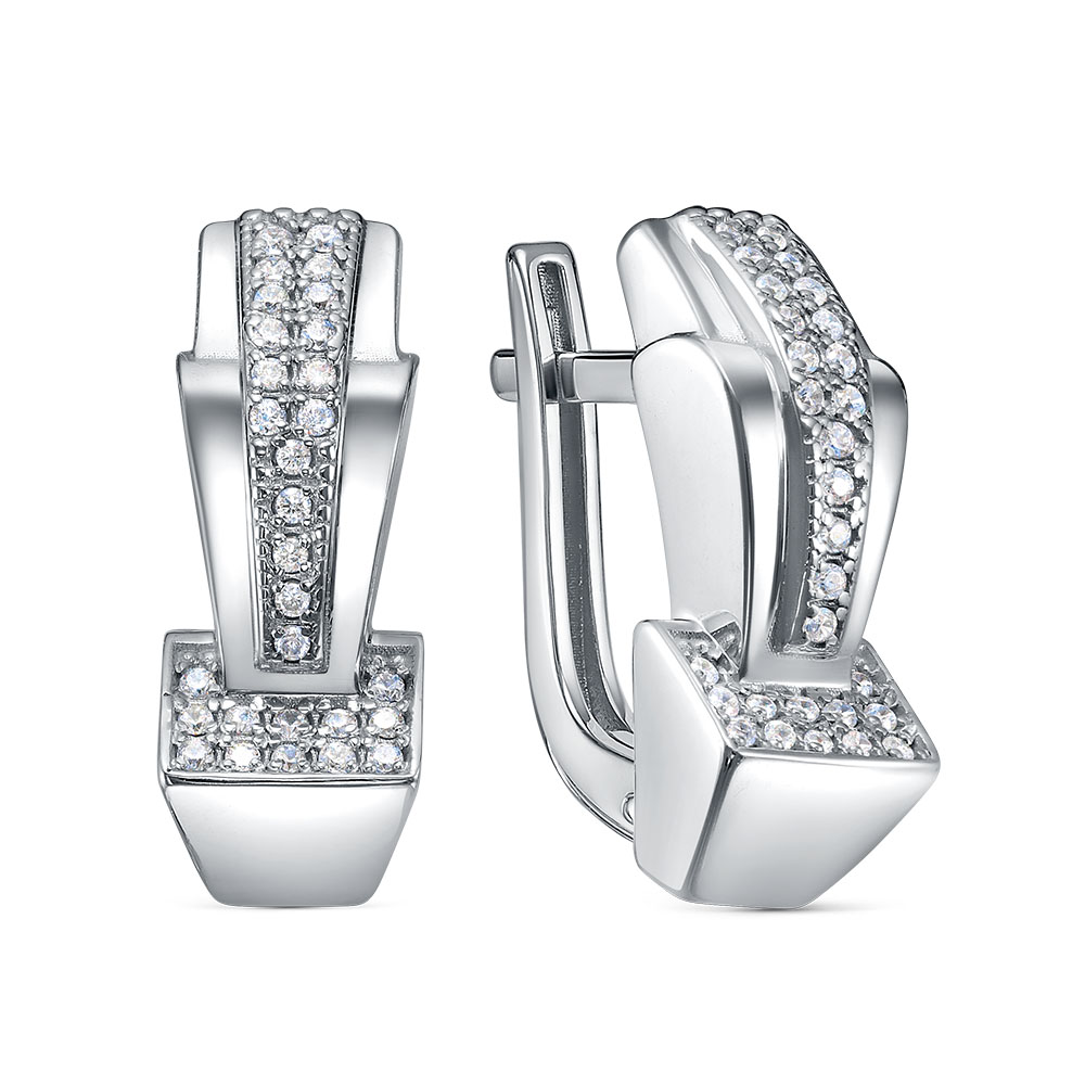 Серьги из золота с камнем Фианит фото, цены