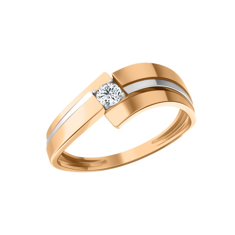 Кольцо из золота с камнем Фианит фото, цены